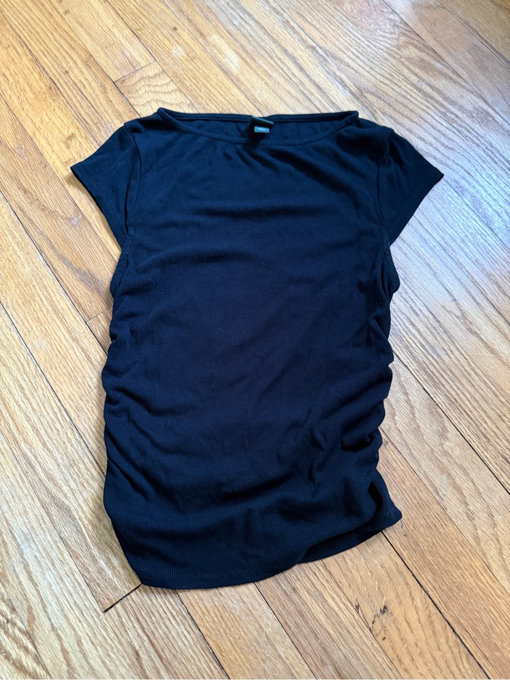 wild fable Black Short Sleeve Ribbed Tee